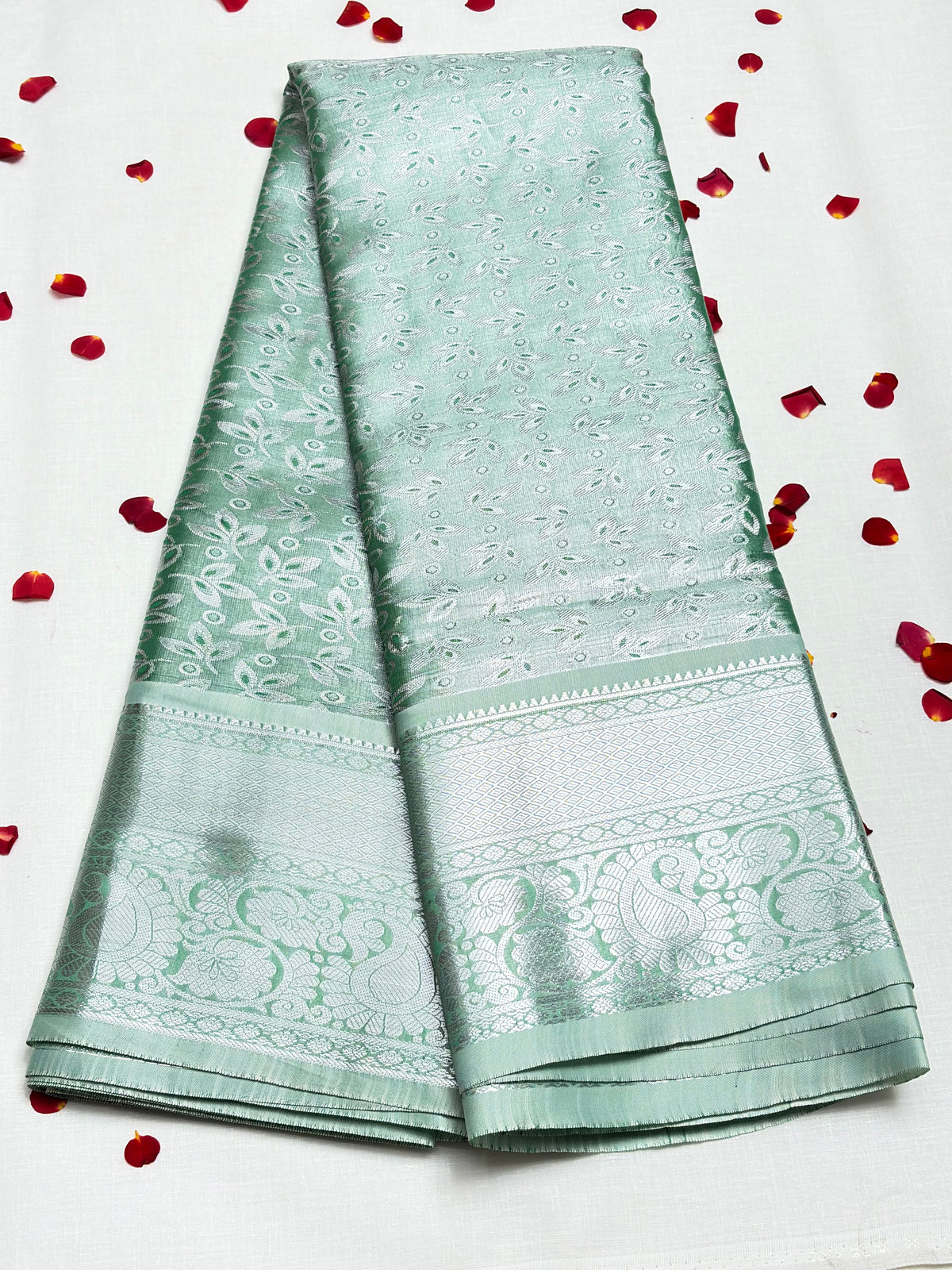 Semi Dharmavaram Pattu Saree — Pastel Collection