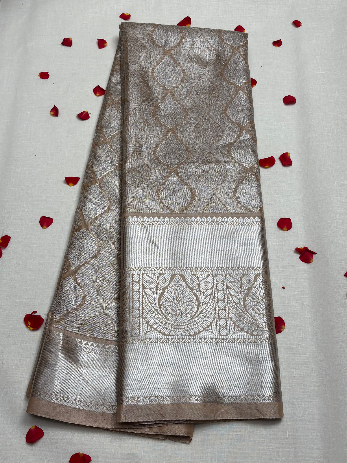 Semi Dharmavaram Pattu Saree — Pastel Collection