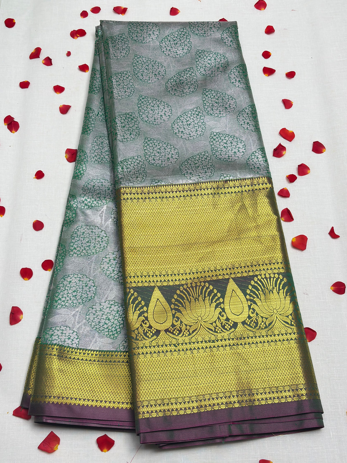 Semi Dharmavaram Pattu Saree — Pastel Collection