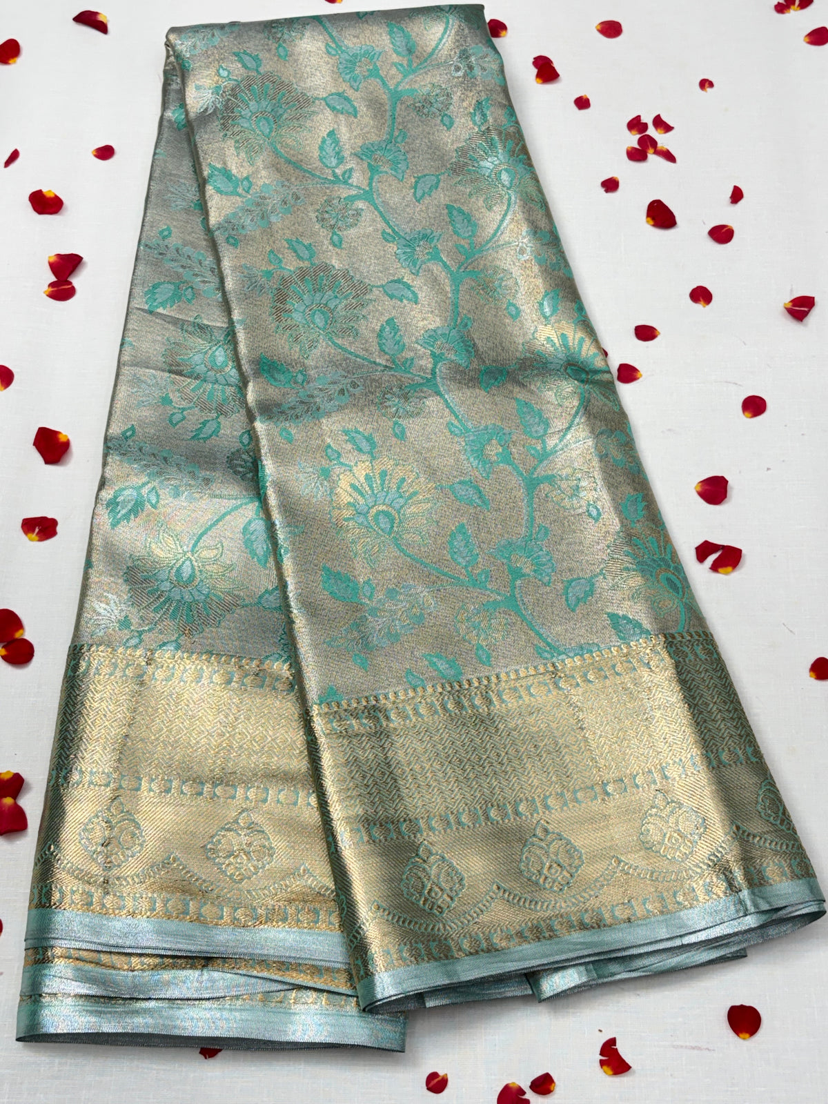 Semi Dharmavaram Pattu Saree — Pastel Collection
