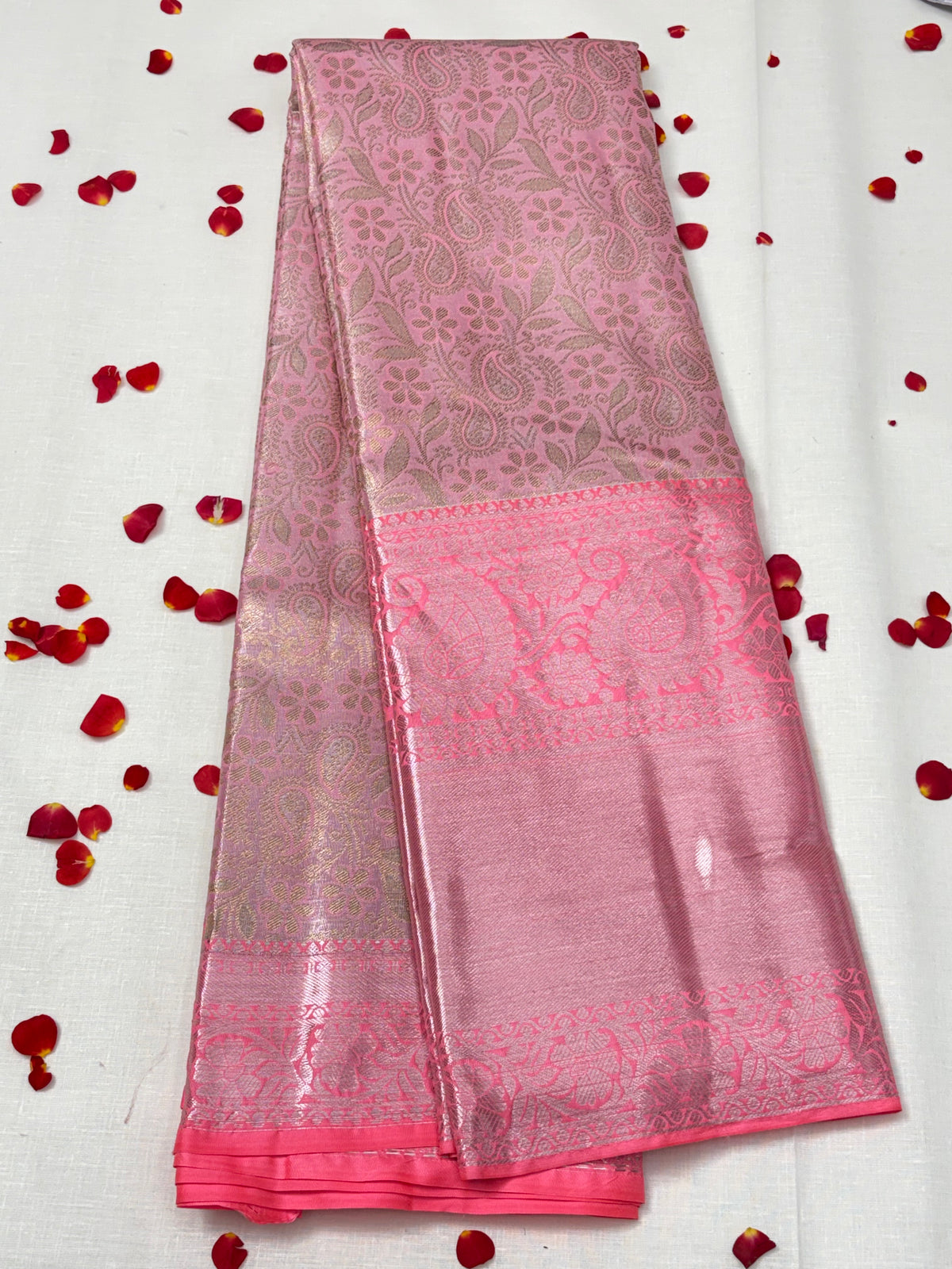 Semi Dharmavaram Pattu Saree — Pastel Collection
