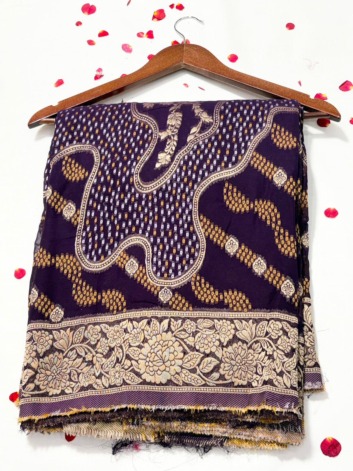 Pure Khadi Georgette Bandhini Banaras Saree