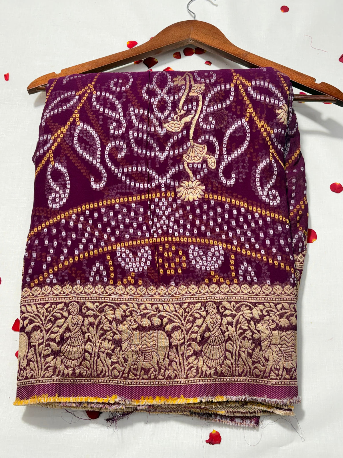 Pure Khadi Georgette Bandhini Banaras Saree