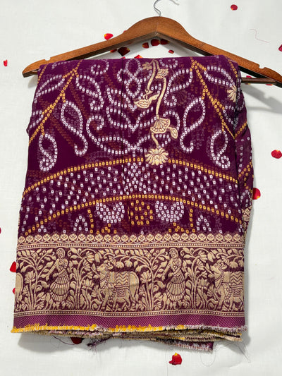 Pure Khadi Georgette Bandhini Banaras Saree