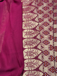 Pure Khadi Georgette Bandhini Banaras Saree view 2