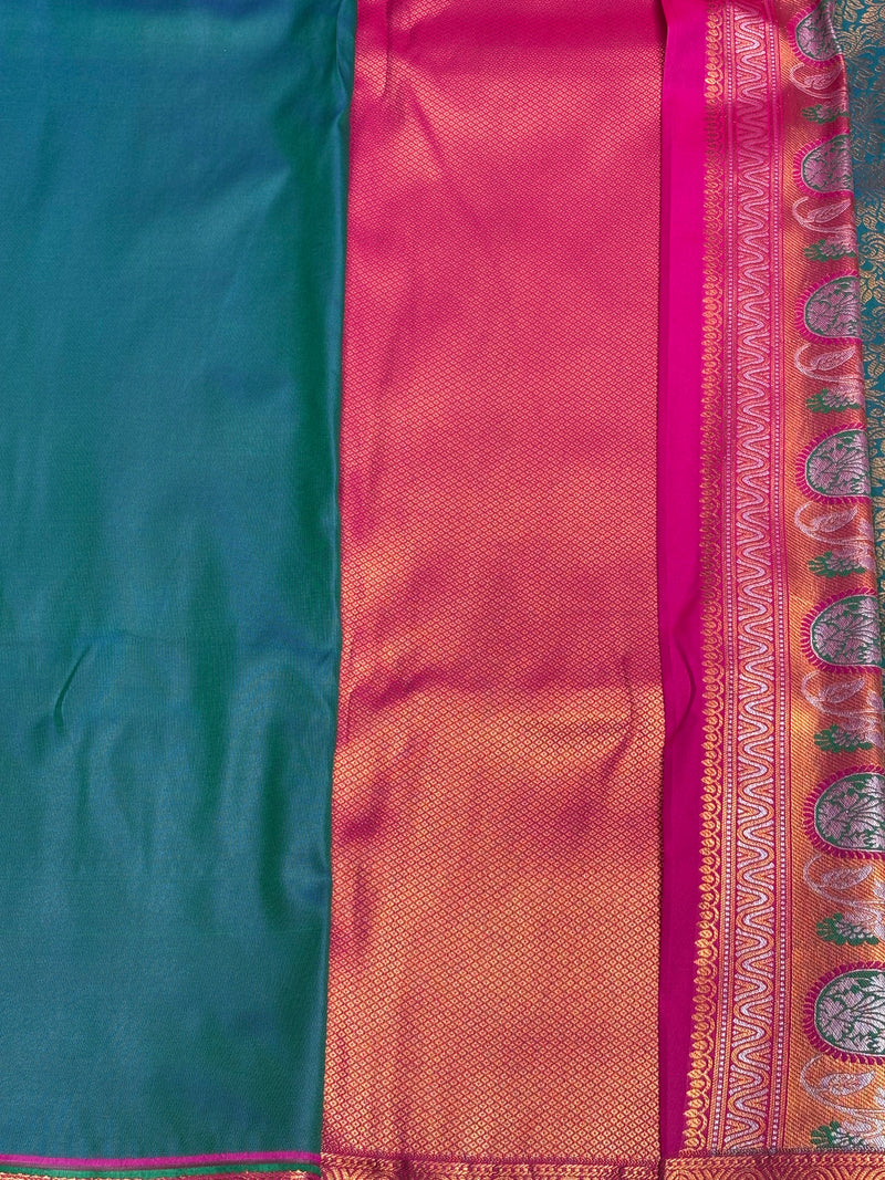 Semi Dharmavaram Pattu Saree — Pastel Collection - View 2