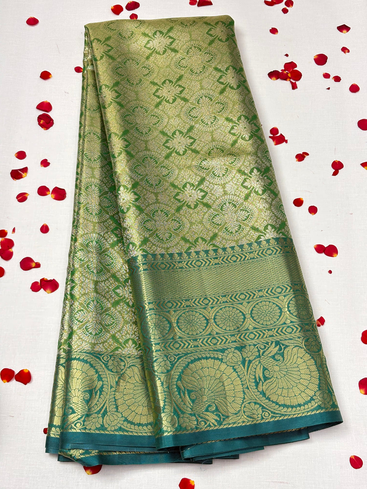 Semi Dharmavaram Pattu Saree — Pastel Collection