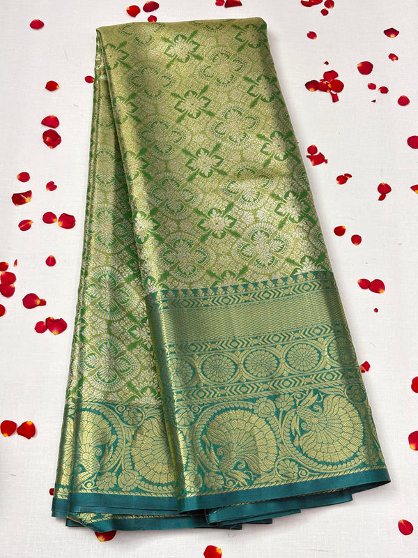 Semi Dharmavaram Pattu Saree — Pastel Collection