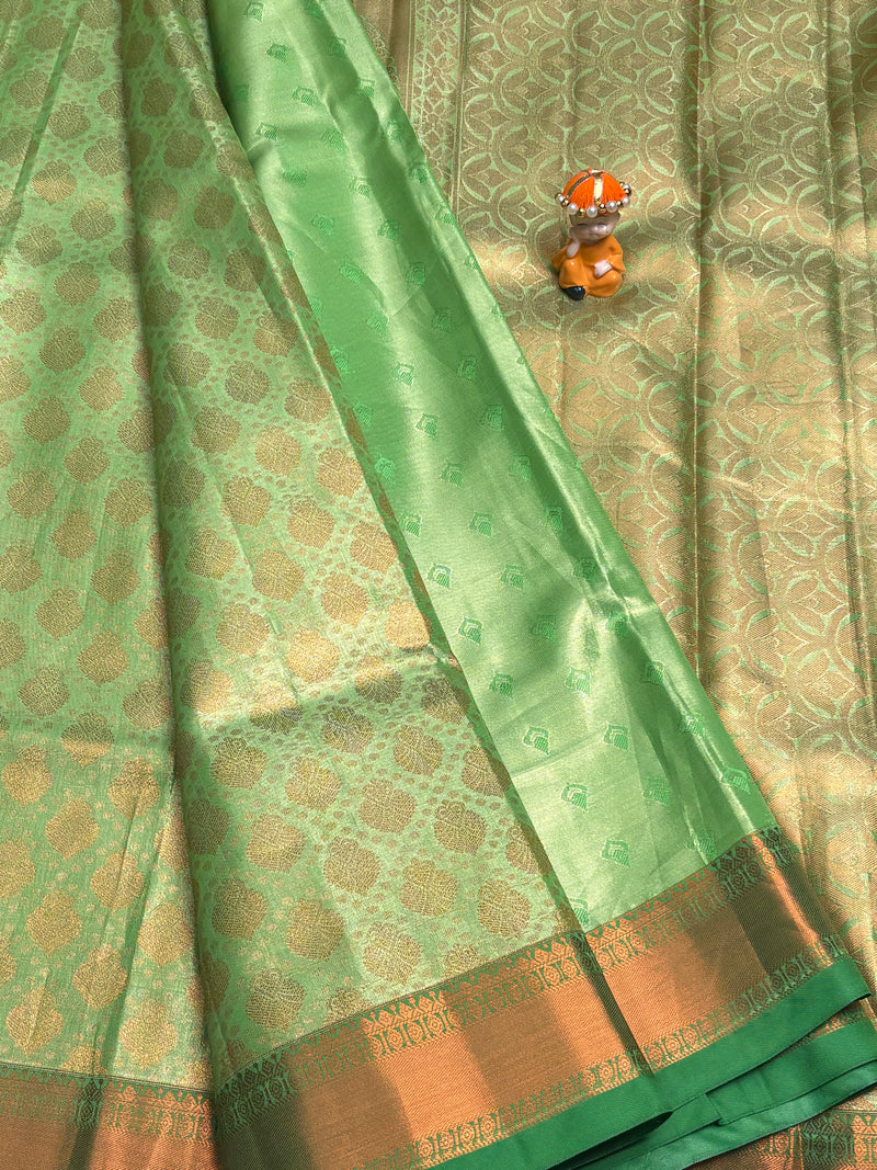 Semi Dharmavaram Pattu Saree — Pastel Collection - View 2