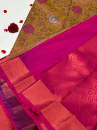 Semi Dharmavaram Pattu Saree — Pastel Collection view 2