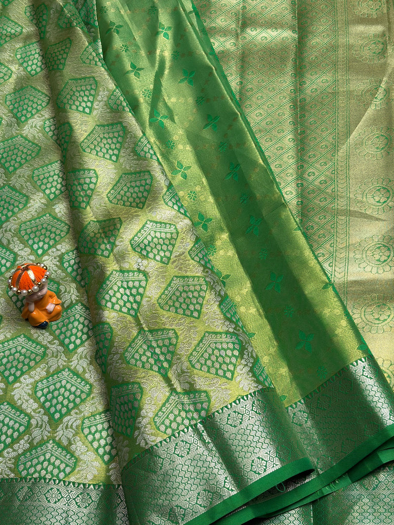 Semi Dharmavaram Pattu Saree — Pastel Collection - View 2