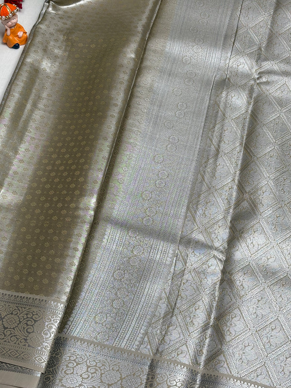 Semi Dharmavaram Pattu Saree — Pastel Collection