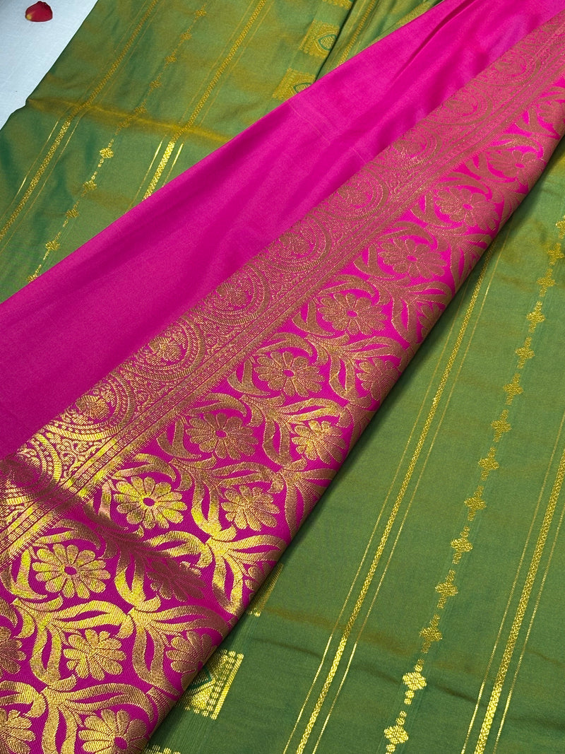 Semi Dharmavaram Pattu Saree — Pastel Collection - View 2
