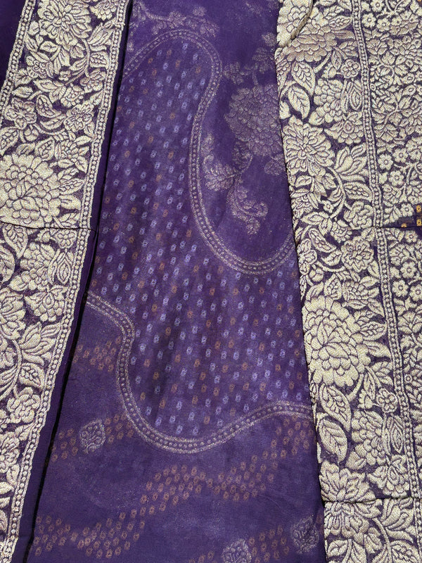 Pure Khadi Georgette Bandhini Banaras Saree