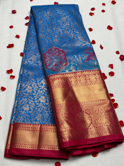Semi Dharmavaram Pattu Saree — Pastel Collection