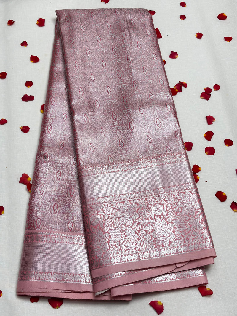 Semi Dharmavaram Pattu Saree — Pastel Collection - View 1