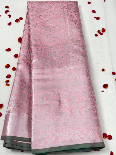 Semi Dharmavaram Pattu Saree — Pastel Collection