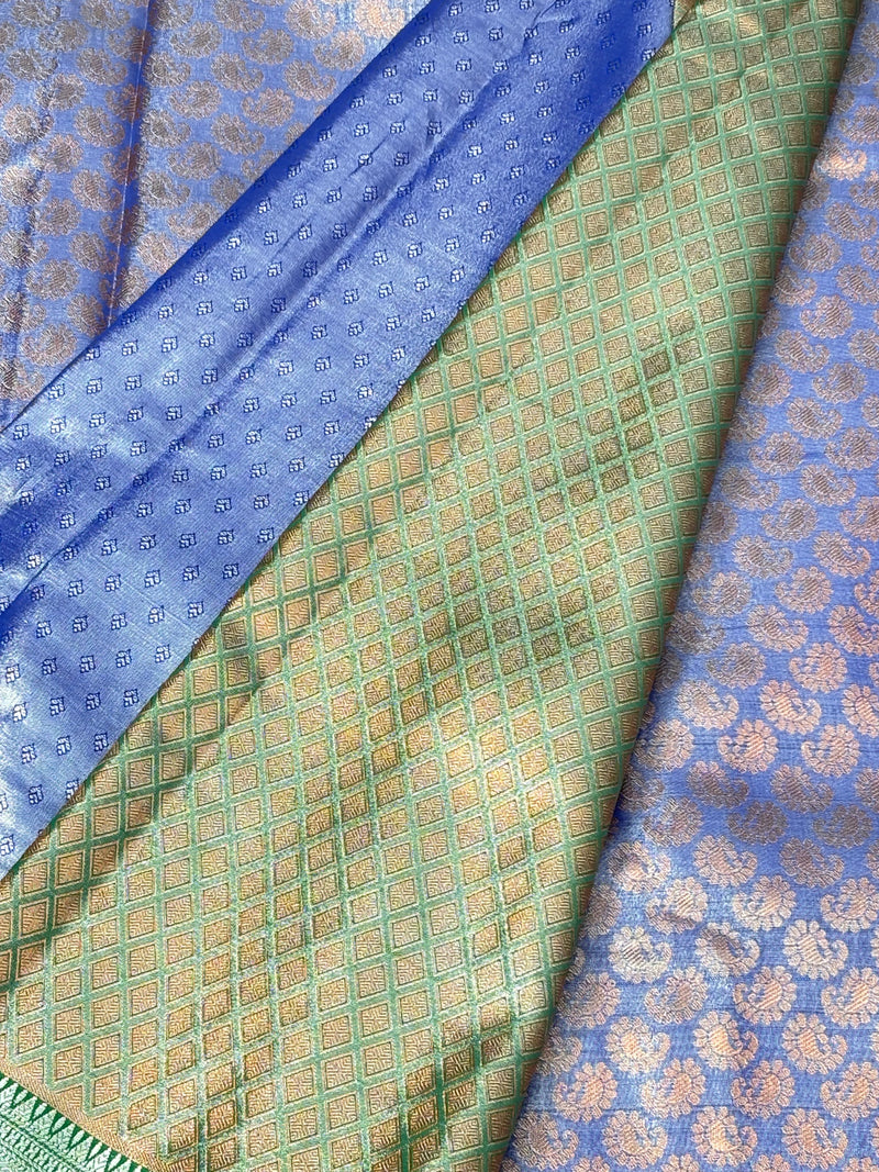 Semi Dharmavaram Pattu Saree — Pastel Collection - View 2