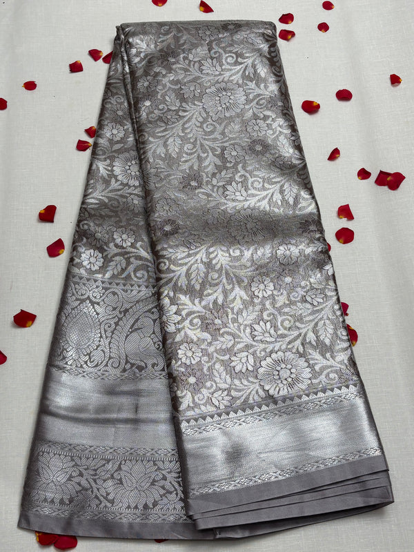 Semi Dharmavaram Pattu Saree — Pastel Collection