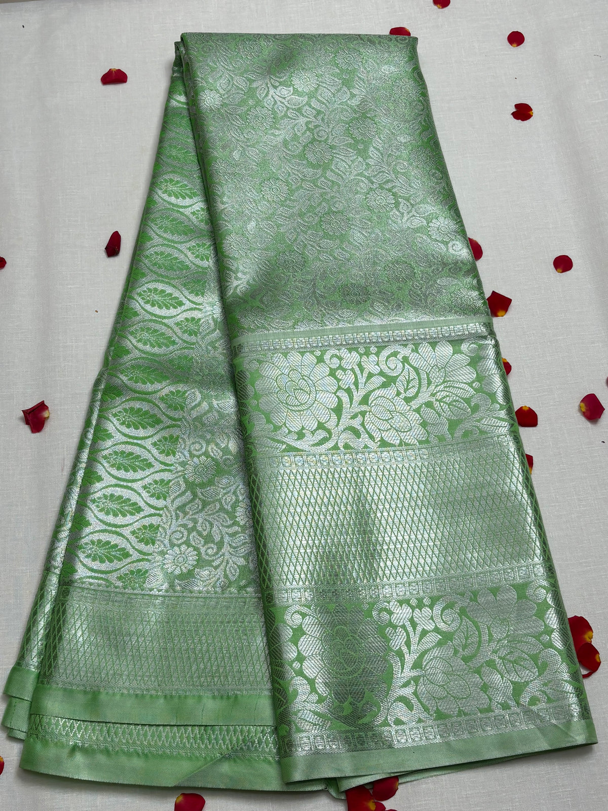 Semi Dharmavaram Pattu Saree — Pastel Collection