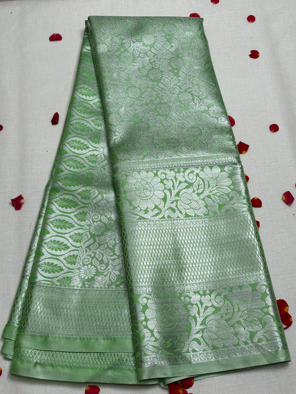 Semi Dharmavaram Pattu Saree — Pastel Collection