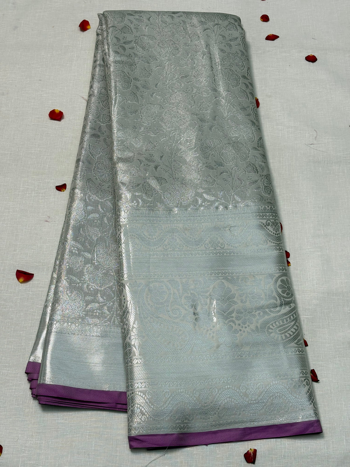 Semi Dharmavaram Pattu Saree — Pastel Collection