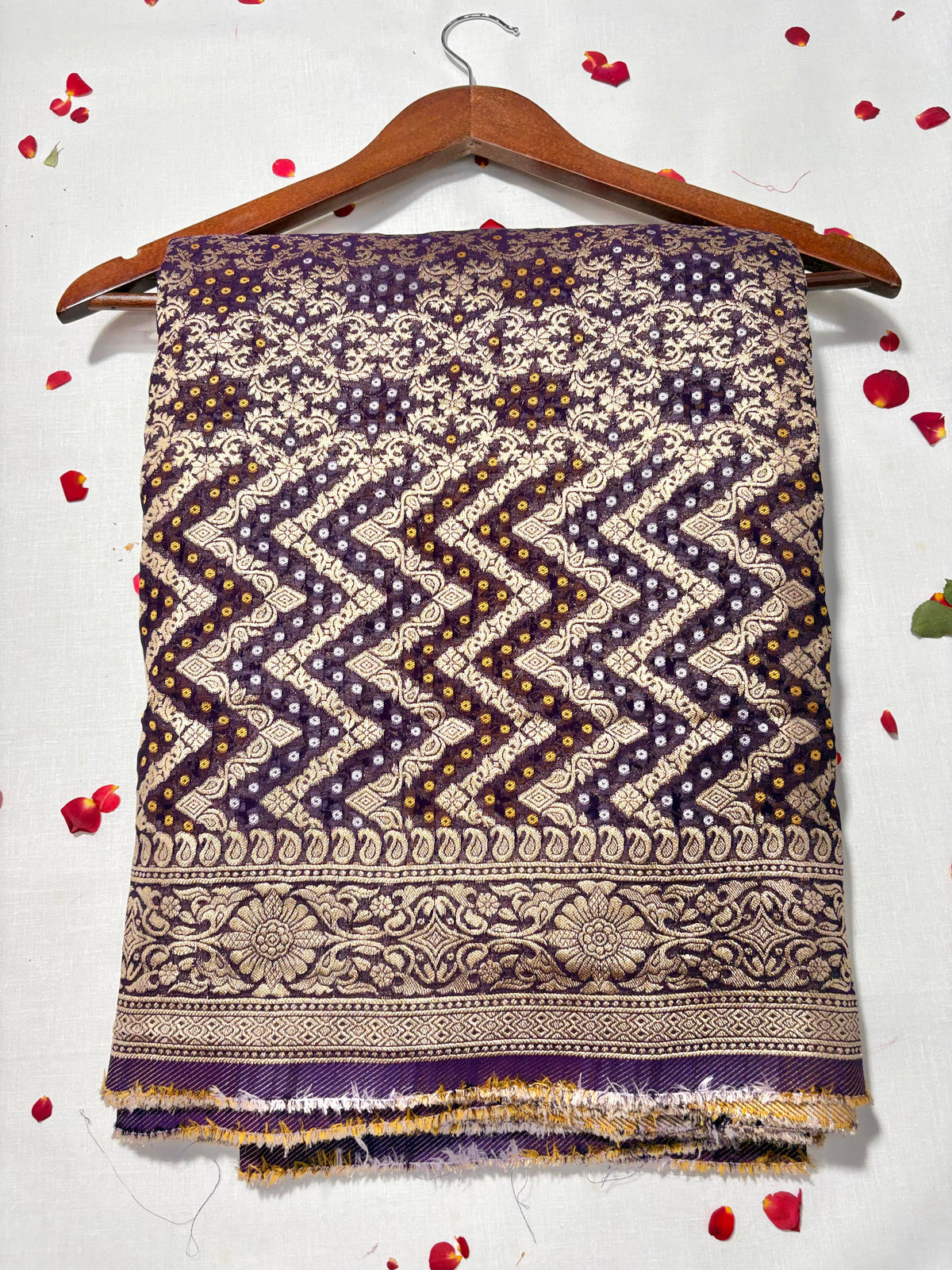 Pure Khadi Georgette Bandhini Banaras Saree