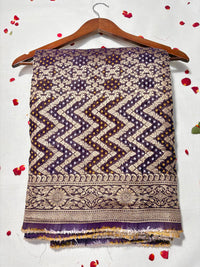 Pure Khadi Georgette Bandhini Banaras Saree view 1