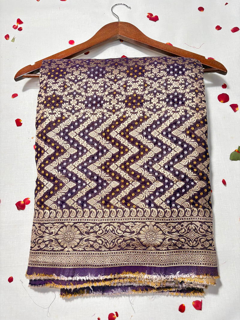Pure Khadi Georgette Bandhini Banaras Saree - View 1
