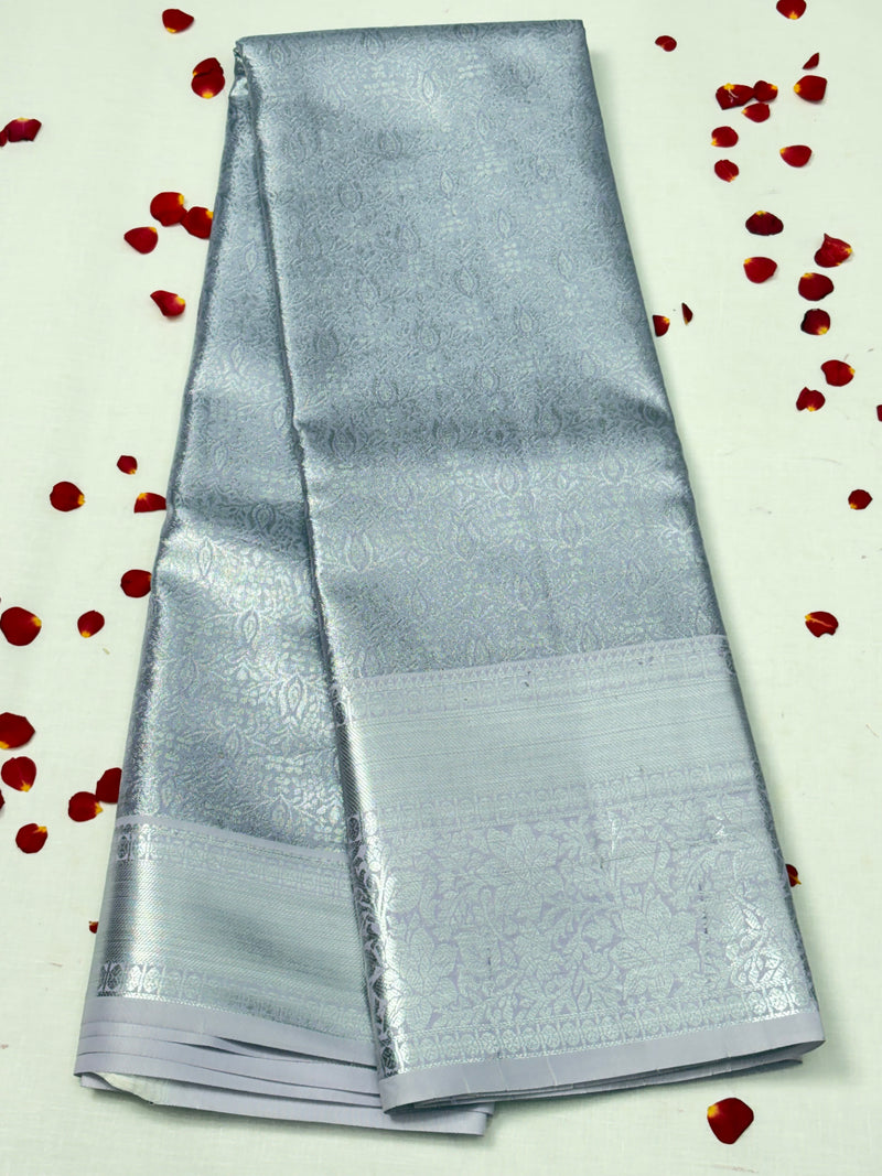 Semi Dharmavaram Pattu Saree — Pastel Collection - View 1