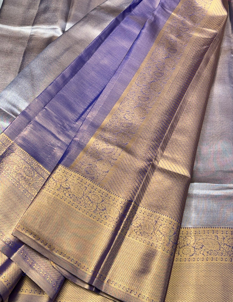 Semi Dharmavaram Pattu Saree — Pastel Collection - View 2