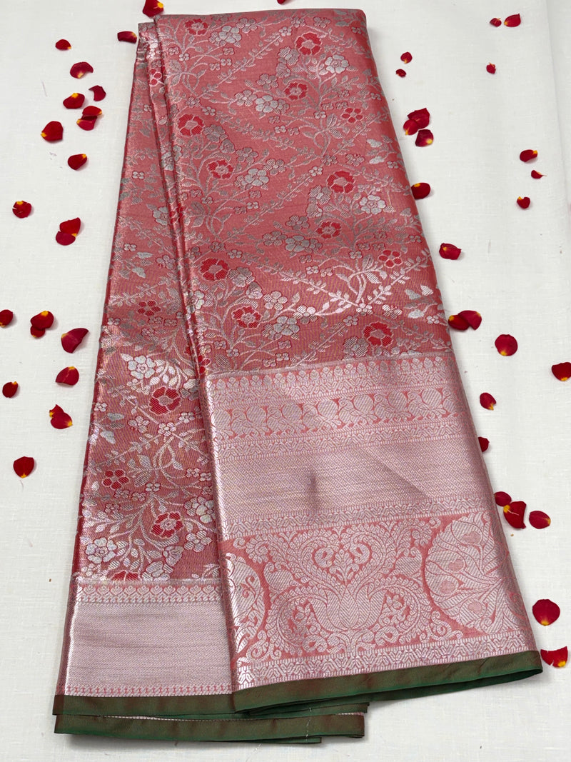 Semi Dharmavaram Pattu Saree — Pastel Collection - View 1
