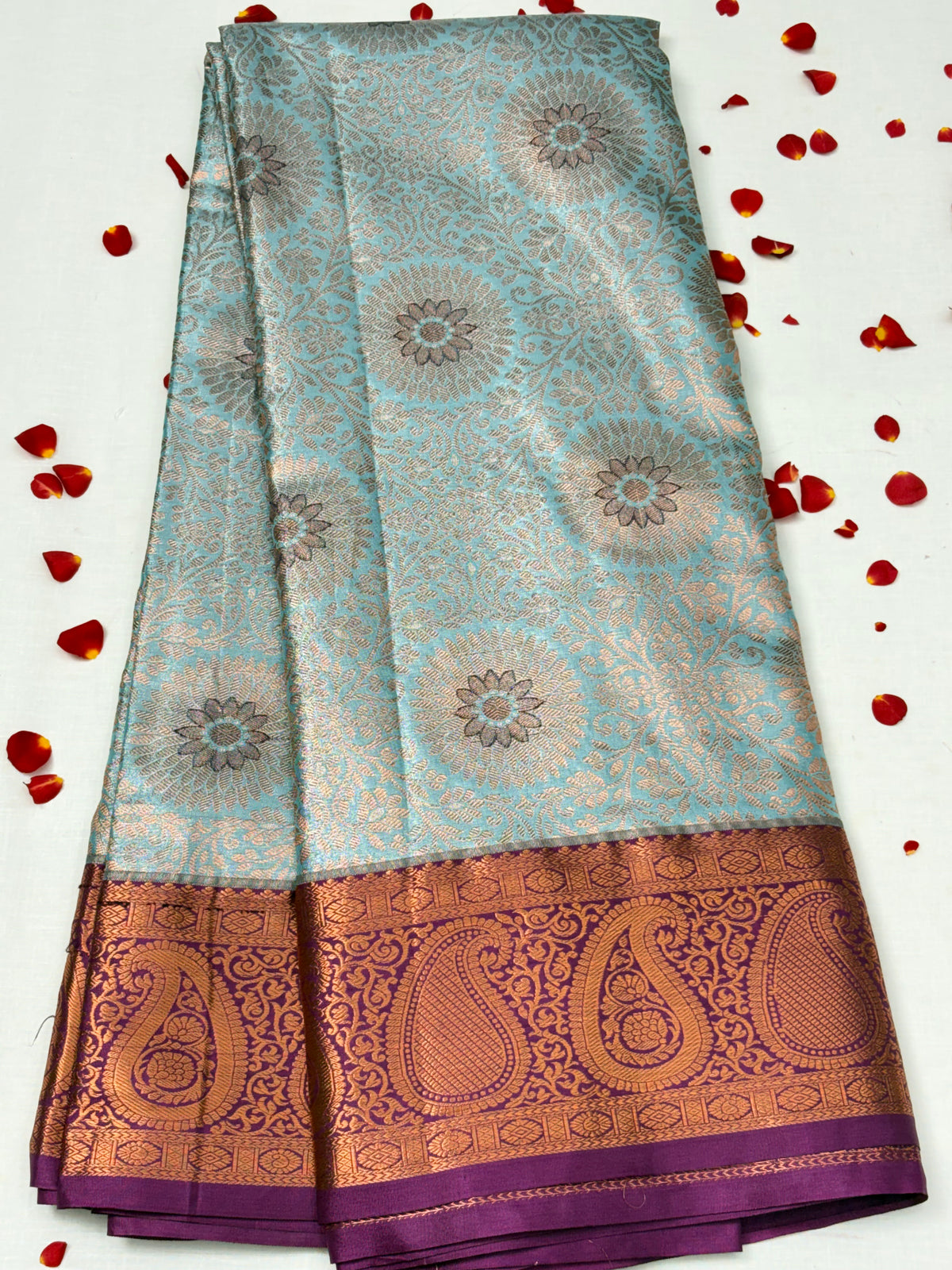 Semi Dharmavaram Pattu Saree — Pastel Collection
