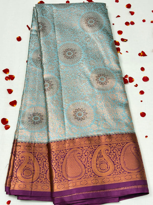 Semi Dharmavaram Pattu Saree — Pastel Collection