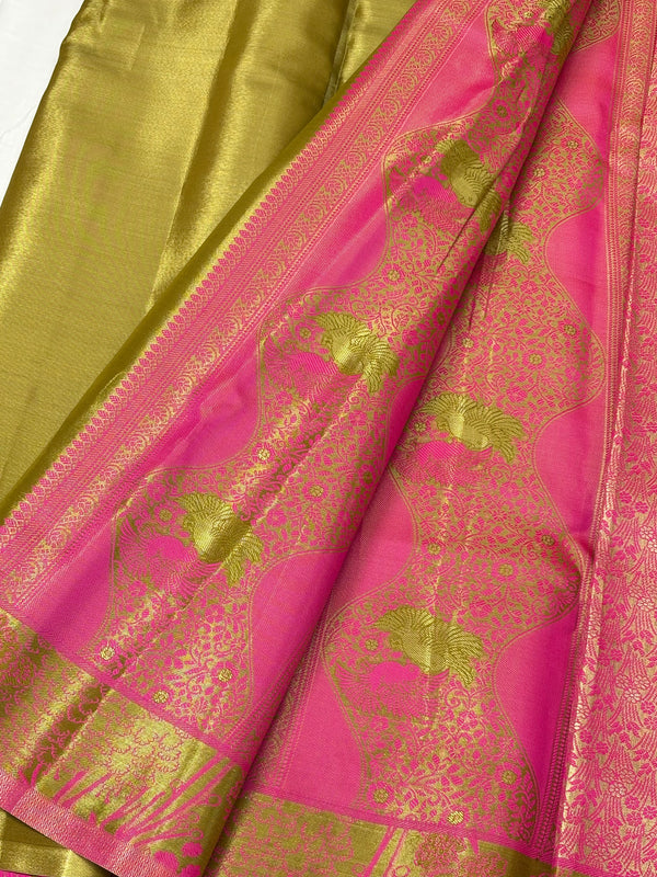 Semi Dharmavaram Pattu Saree — Pastel Collection
