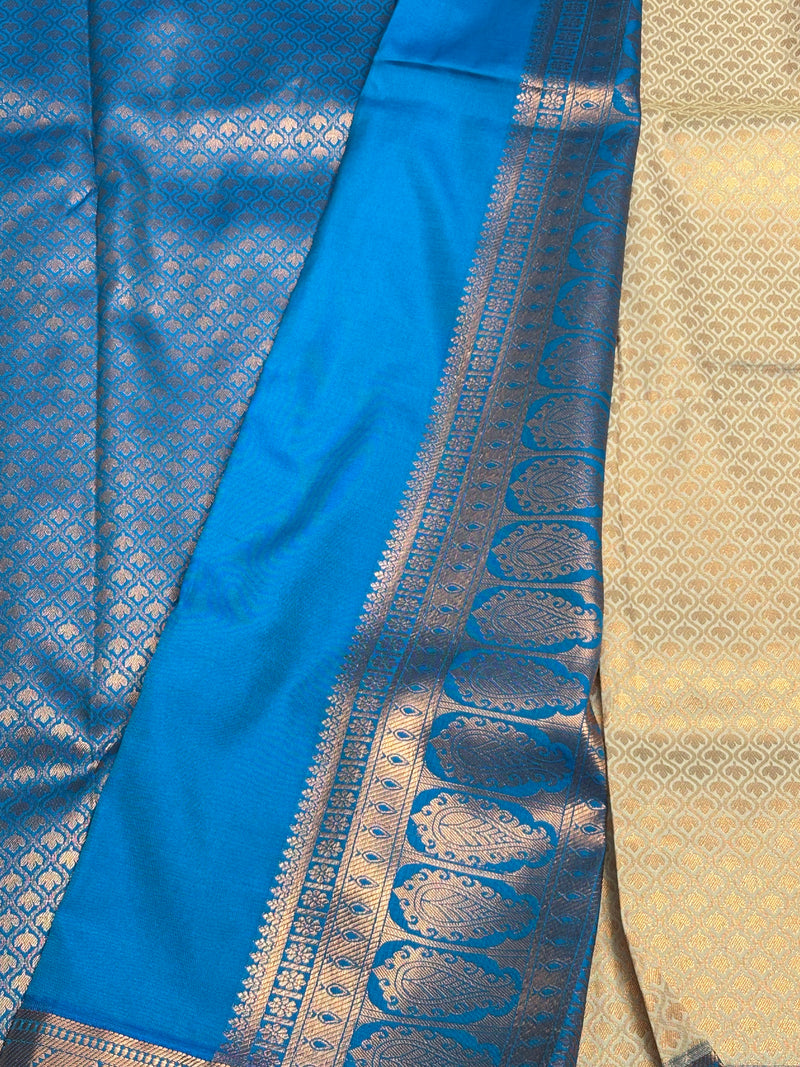 Semi Dharmavaram Pattu Saree — Pastel Collection - View 2