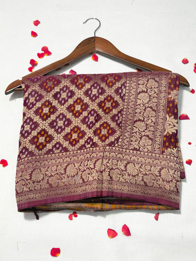 Pure Khadi Georgette Bandhini Banaras Saree