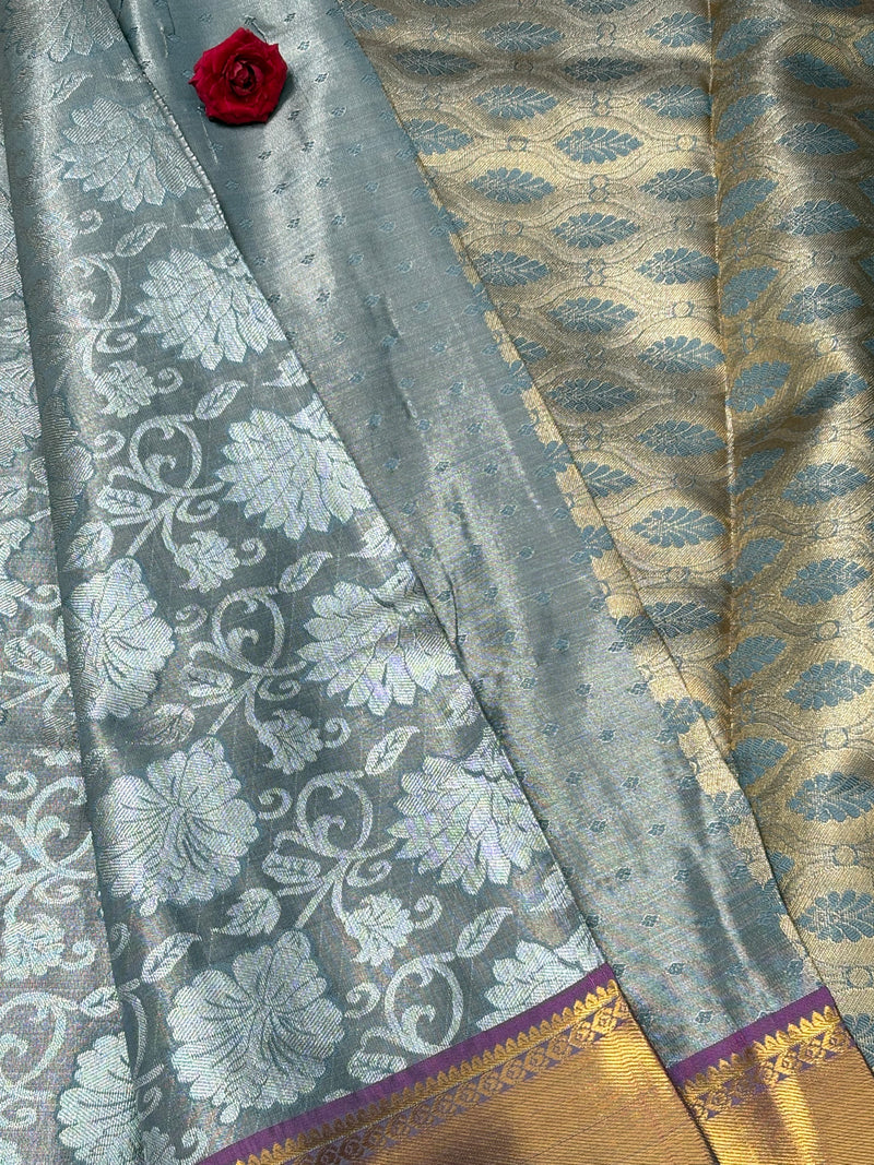 Semi Dharmavaram Pattu Saree — Pastel Collection - View 2
