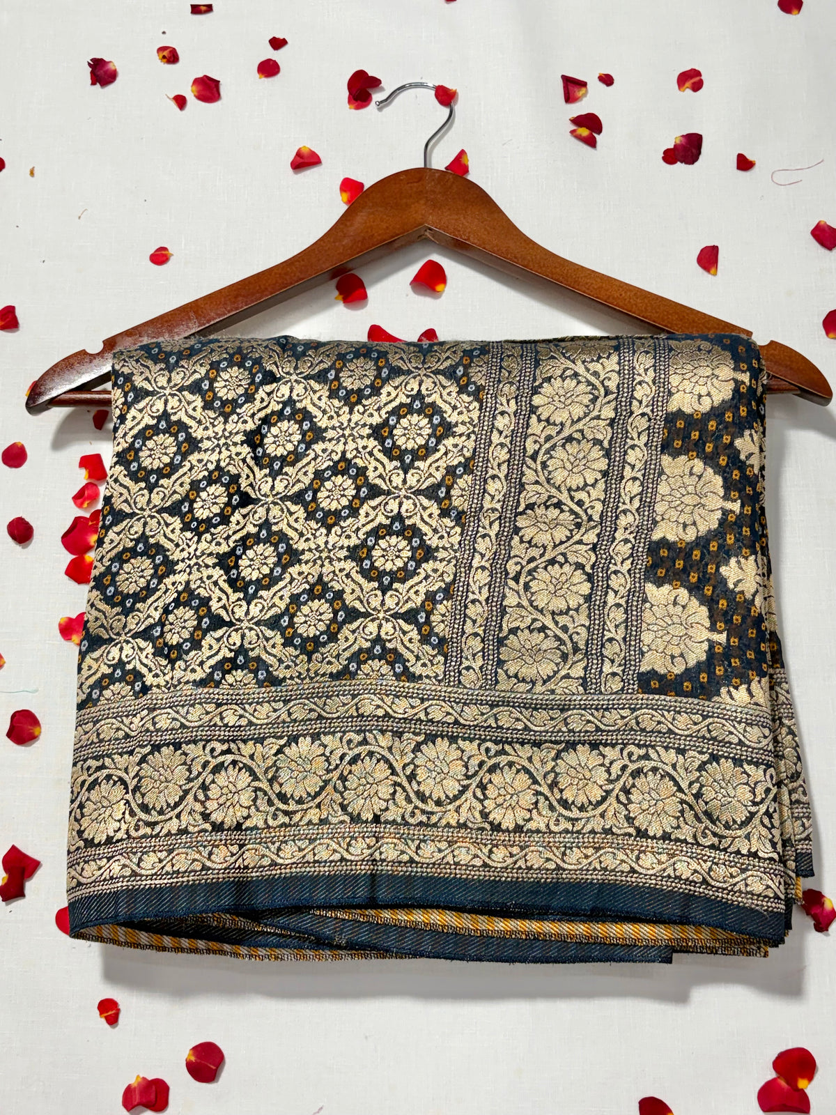Pure Khadi Georgette Bandhini Banaras Saree