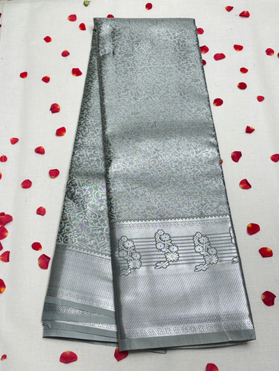 Semi Dharmavaram Pattu Saree — Pastel Collection
