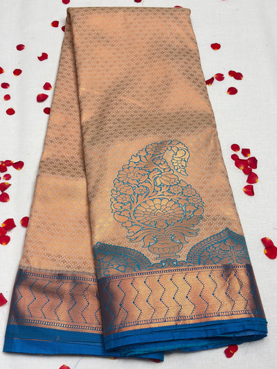 Semi Dharmavaram Pattu Saree — Pastel Collection