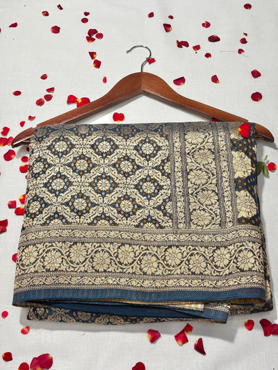 Pure Khadi Georgette Bandhini Banaras Saree