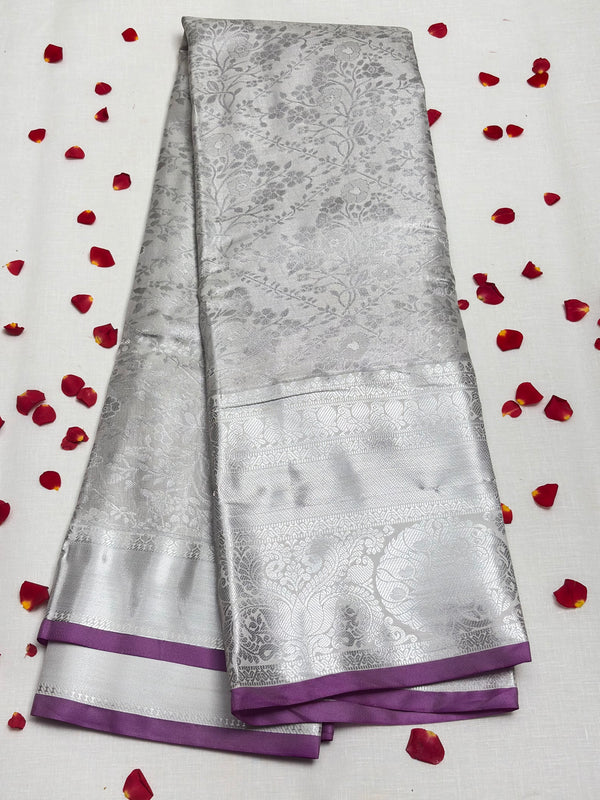 Semi Dharmavaram Pattu Saree — Pastel Collection