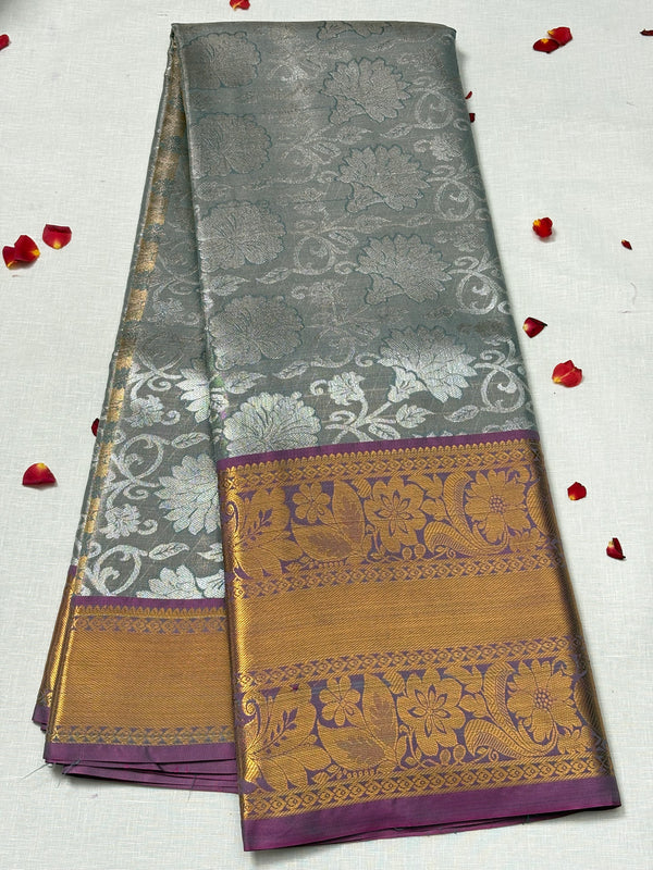 Semi Dharmavaram Pattu Saree — Pastel Collection