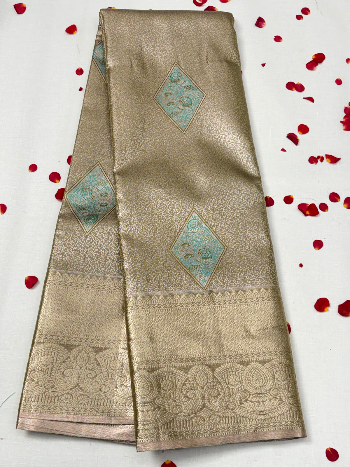 Semi Dharmavaram Pattu Saree — Pastel Collection