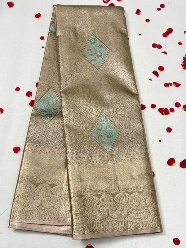 Semi Dharmavaram Pattu Saree — Pastel Collection