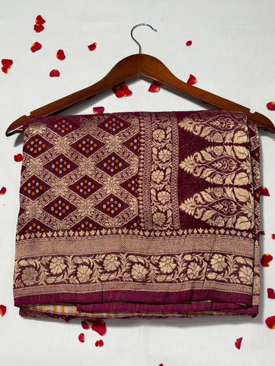 Pure Khadi Georgette Bandhini Banaras Saree