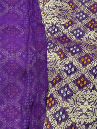 Pure Khadi Georgette Bandhini Banaras Saree view 2