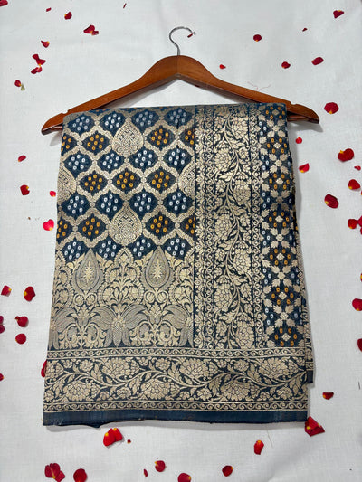 Pure Khadi Georgette Bandhini Banaras Saree