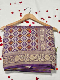 Pure Khadi Georgette Bandhini Banaras Saree view 1